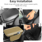Bling Beige Car Center Console Cover, Leather Car Arm Rest Cover with 2 Storage Bags, Universal Auto Armrest Protector Storage Box, Bling Accessories Interior for Most Vehicles