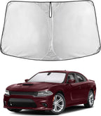 Windshield Sunshade Compatible for Dodge Charger 2011-2021 2022 2023, Sun Visor for Front Windshield & Window Sun Shade Cover, UV Heat Blocker & Protector, Car Accessories