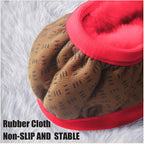 Furry Car Steering Wheel Cover, Fluffy Soft Warm Plush Non-Slip, 14 1/2-15 inch, for Women Girls, Red