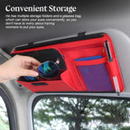 Car Sun Visor Organizer, Car Visor Pocket Wallet Pouch Holder, Vehicle Sunshade Glasses Case Storage Bag with Multi-Pocket Net Zipper, Auto Interior Accessories Universal for SUV Truck Van (Brown)