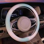 Steering Wheel Cover, with Non-Slip Lining, Cool in Summer Warm in Winter for Men Women, 14.5-15 Inch Non-Slip Breathable Leather Car Steering Wheel Protector