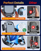 YRU [True Upgrade for Safety] Car Phone Holder Mount [Patent & Military-Grade] Dashboard Cell Phone Holder for Car Vent Windshield Phone Stand for iPhone 17 16 15 14 13 Pro Max Truck Samsung (Grey)