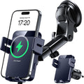 Wireless Car Charger, 15W Auto Clamping Car Charger Dash Windshield Air Vent Phone Holder Compatible with iPhone 16 15 14/13/13 Pro/12 pro/12/11/X/8, Samsung S24/S23/S22