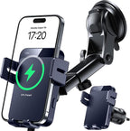 Wireless Car Charger, 15W Auto Clamping Car Charger Dash Windshield Air Vent Phone Holder Compatible with iPhone 16 15 14/13/13 Pro/12 pro/12/11/X/8, Samsung S24/S23/S22