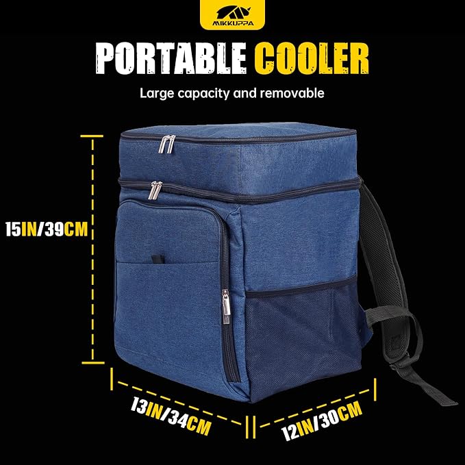 Car Trunk Organizer with Cooler - 65L Collapsible Trunk Organizer with Lid, Sturdy Car Storage for SUV Auto Truck Van with Adjustable Straps and Non Slip Bottom (Blue)
