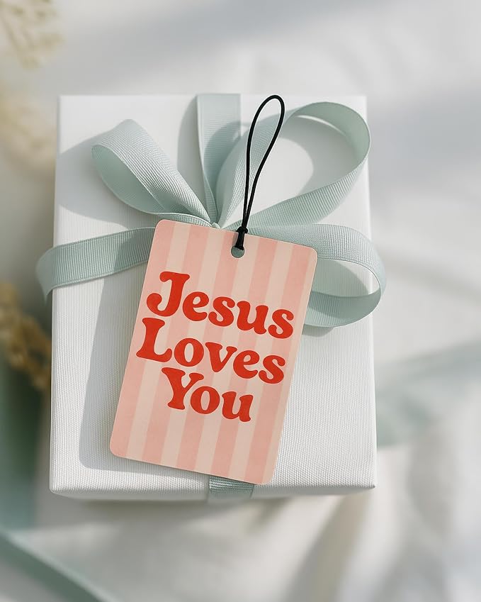 Christian Car Air Freshener 6 Pcs Coconut Scented, Inspirational Religious Scripture Bible Car Accessories Mirror Decor for Women, Christian Hanging Air Freshener for Cars Closet Drawer Books