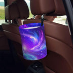 Car Trash Bag Purple Galaxy Hanging Back of Seat Car Portable Trash Bag Purple Galaxy Waterproof One-Handed Portable Strap Drawstring Garbage Bags with 2 Pieces Car Coasters