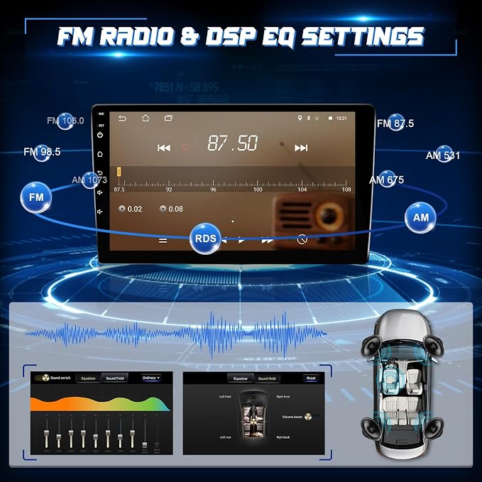 8 Core Radio for Toyota Sienna 2004-2010 Stereo Wireless Carplay Android Auto, 9” Touch Screen for Sienna Android Head Unit BT/Voice Control/GPS/WiFi/Camera/SWC/FM