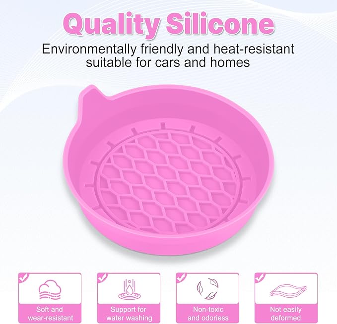 Car Cup Holder Coaster, Silicone Cup Holder Insert, Universal Non-Slip Cup Holders, Car Accessories Interior for Women and Man 4 Pack Pink