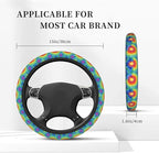 Universal 15 Inch Tie-Dye Steering Wheel Cover - Non-Slip Thick Neoprene Car Wheel Protector, Breathable Auto Interior Decor for Women Men, Fits Most Cars, SUVs, Sedans & Trucks