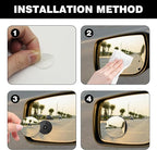 Car Round Blind Spot Mirror, HD Glass Side Blindspot Mirrors Adjustabe Angle Removable with Wide Angle Stick-On Universal for Cars, SUVs, Trucks, Pack of 2