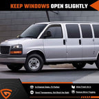 in-Channel Rain Guards Fit for 1996-2026 Chevy Express Van 1500 & GMC Savana 2500 3500, Durable Side Windows Wind Sun Deflectors, Window Rain Guard Black 2 PCS