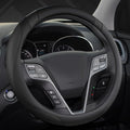 Customized Auto Car Steering Wheel Cover for Hyundai,Tucson,Sonata,Elantra,Santa Fe,Genesis,Sonata Hybrid,Azera,Venue,Kona, 14.5-15 inches(Black - Standard Size)