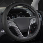 Customized Auto Car Steering Wheel Cover for Hyundai,Tucson,Sonata,Elantra,Santa Fe,Genesis,Sonata Hybrid,Azera,Venue,Kona, 14.5-15 inches(Black - Standard Size)