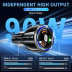 Car Charger Adapter, 3 Port USB-C & USB-A 90W Fast Charger, Car Interior Accessories, Essential Travel Gifts for Men and Women, Fit for iPhone 17/16/15/14/13Pro Max, Samsung, Android (Black 1pc)