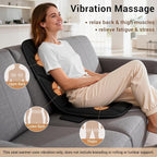 Massage Chair Pad with Full Back Thighs Heat | Back Massager for Chair with 3 Heating Pads 6 Vibrating Motors, Massage Seat Cover for Home Office, Heated Seat Cover Warmer