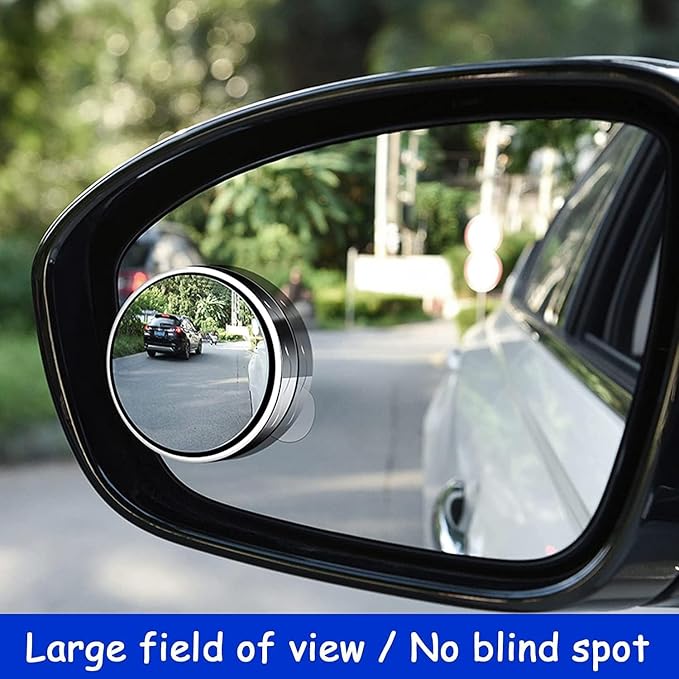 2Pcs Blind Spot Car Mirror, Automotive Side Blindspot Mirror for Car, 2.2" Round Car Rearview Mirror Accessories 360 Degree Rotating Vacuum Suction Cup for Cars, Suv, Van and Trucks (Black)