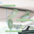 2 Packs Magnetic Sunglass Holder for Car Visor (Green) | Magnetic Interior Car Accessories