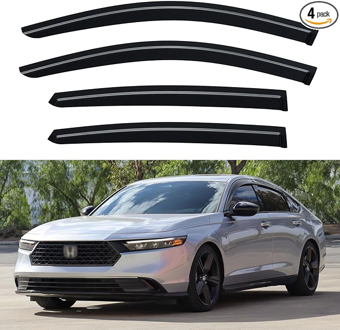 Window Visors Rain Guards for Honda Accord 2023 2024 2025 2026, Out-Channel Window Vent Wind Deflectors Visors Shades for 23 24 25 26 Accord