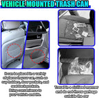 Bling Car Trash Can with Lid, Rhinestone Leakproof Waterproof Auto Cup Holder Garbage Bin, Portable Multipurpose Vehicle Dustbin and Organizer for Home Office Kitchen Bedroom (Blue)