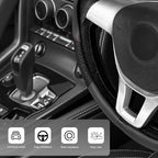 Sun Walker Steering Wheel Cover, 15 inch Breathable Steering Wheel Protector with Anti-Slip Lining, Comfortable Wheel Wrap Cover for Most Vehicles, Universal Car Accessories (Black)