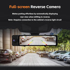 3 Channel Rear View Mirror Camera, 4K+1080P+1080P Front Inside and Rear Car Camera, 12" Touch Screen Backup Camera with 5GHz WiFi GPS, 24H Parking Mode, HDR Night Vision, G Sensor, Free 64G Card
