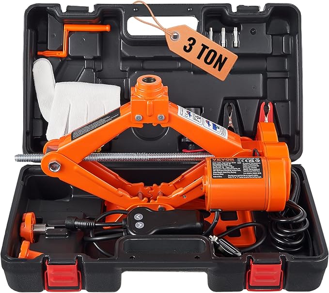 Electric Car Jack, 3 Tons /6600 lbs 12V Electric Scissor Jack, Double Saddles with Remote Control, Portable Car Jack for Sedan, SUV, Truck Tire Change Replacement