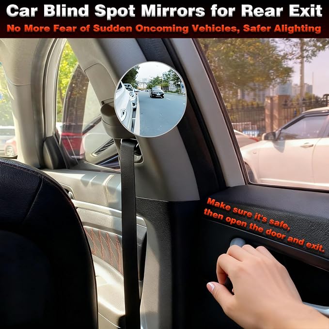 Blind Spot Mirrors 4 Pack HD Frameless Convex Mirrors for Wide Angle Side View Blind Spot Coverage