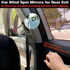 Blind Spot Mirrors 4 Pack HD Frameless Convex Mirrors for Wide Angle Side View Blind Spot Coverage