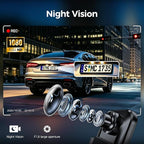Mirror Dash Cam,Rear View Mirror Camera 10'', 1080P FHD Full Touch Screen Dash Cam Front and RearCam with Night Vision, Streaming Media 170°Wide Angle Parking Assistance Free 32GB Card