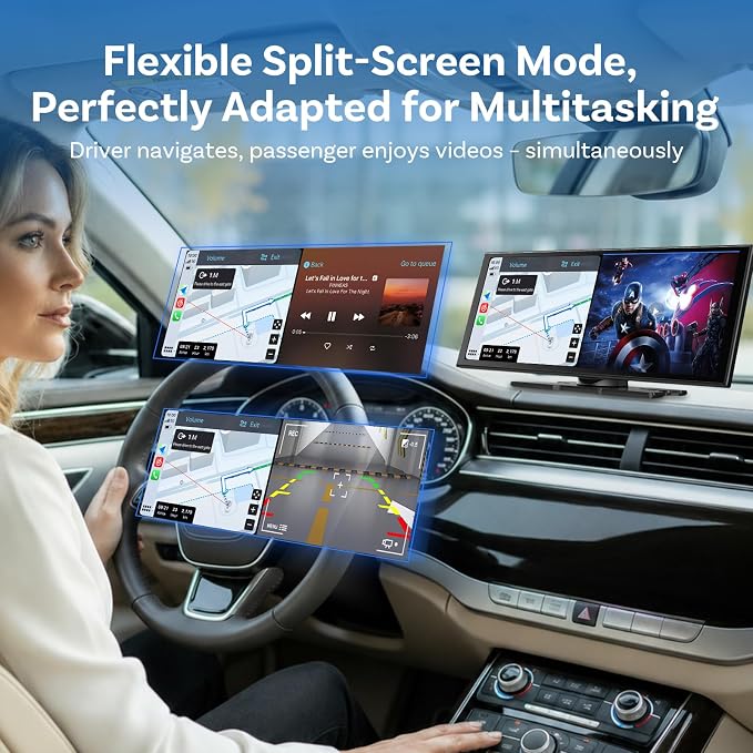 OTTOCAST 11.4" Carplay Screen for car with Netflix YouTube and Backup Camera for iPhone(iOS 8+), Android Auto(Android 10+), Built-in Apps, Navigation, Android 13 OS