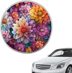 Dahlia Print Steering Wheel Cover Sun Shade 17 inch Cooling Steering Wheel Sun Cover for Heat Protection Universal Auto Accessories Heat Reflector Fit Most Cars SUV Trucks Van