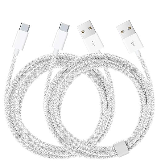 2pack USB C CarPlay Charger Cable Compatible for IPhone 17/16E/16/15, 17Air, 15 16 17 Pro Max,Plus Charging Cord, USB A to USB C Woven Cable for AirPods 4, AirPods Pro (2nd/3rd Gen) Charger Cord 5FT