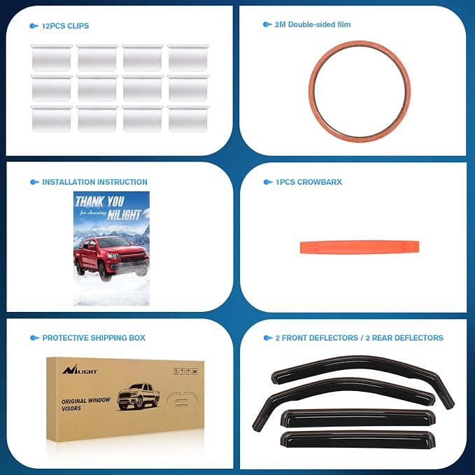 in Channel Rain Guards for Ford Maverick 2022 2023 2024 2025 2026 Side Window Deflectors Vent Visors, Smoke Tint, Car Window Shade for Rain/Snow, Reduce Wind Noise, Car Wash Safe, 4PCS