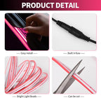 Car LED Strip Lights - Trunk Cargo Ambient Lighting, Pink 10000K, 118.11 inches Flexible Cuttable LED Light Strip, Easy Install, Waterproof, Universal Fit for Car Trunks, SUVs, and Vans
