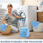 16 Pcs 15 Pcs Car Microfiber Towels Buffing Drying Wash Cleaning Cloths Plush Large Towels Thick Care Polishing Detailing Waxing Scratch Proof Towel, 15.75 x 15.75 Inch (Light Blue)