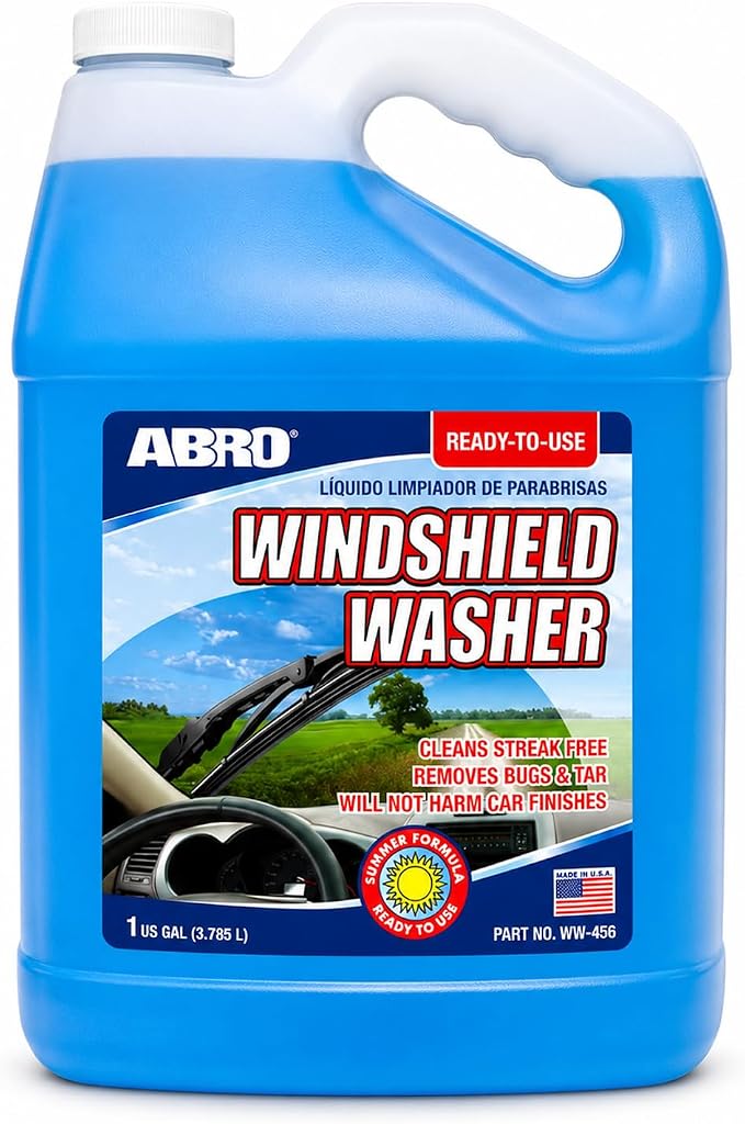 Windshield Washer Fluid Ready to Use Formula - 1 Gallon, Pre-Mixed, Streak-Free Cleanliness, 2-In-1 Removes Bugs & Tar