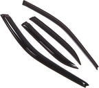 WD2-218 Dark Smoke 4 Pcs Set Window Visor (Outside Mount) Deflector Rain Guard Compatible with 1992-1995 Honda Civic Sedan