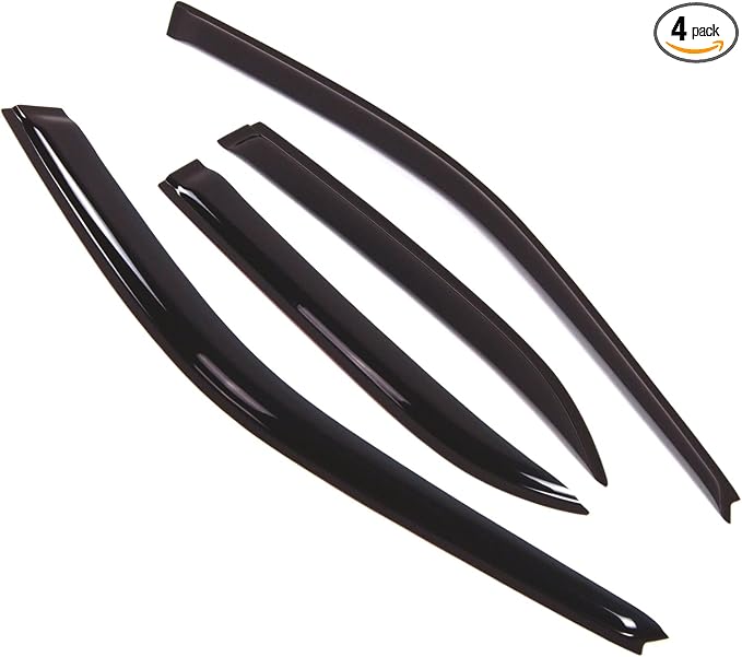 Outside Mount Window Vent Visors Rain Guards Compatible with Honda Civic Sedan 1992-1995 | Side Window Wind Deflectors Rain Shields | Smoke Tinted, 4 Pcs Set, DGWV-218
