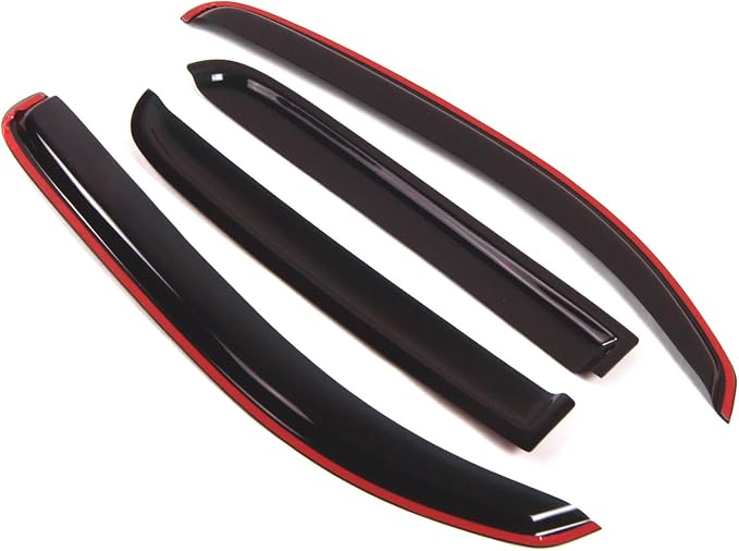WD2-070i Dark Smoke 4 Pcs Set Window Visor (in-Channel) Deflector Rain Guard Compatible with 2006-2011 Chevrolet HHR