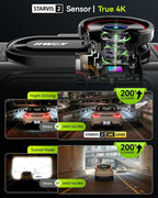 N6 PRO STARVIS 2 4K 4-Channel Dash Cam, 360° All-Around View (4K+1080Px3), Front Rear and Dual Inside Car Camera, 5GHz WiFi, GPS, 8-IR Lamps Night Vision, Free 128GB Card, 24/7 Parking Mode