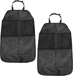 2 PCS Kick Mat Back Seat Protector, Waterproof Car Backseat Protective Kick Mat with 2 Mesh Pockets, Large Vehicle Seat Back Kick Mat Organizer for Kids, Car Accessories (2PCS)
