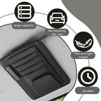 Car Sun Visor Organizer, Multifunctional Auto Visor Document Holder with Sunglasses Clip, Universal Car Interior Accessories Organizer for Drving License, Card, Pen (Carbon Fiber Black)