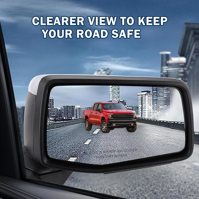 Right Passenger Side Mirror Compatible With 2019-2025 Chevy Silverado 1500 With Power Folding Heated Turn Signal Puddle Lights Mirror Memory Temperature Sensor Chrome Replace#84309684(15Pins)