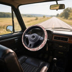 Steering Wheel Cover Accessories Neoprene Cover, Breathable Non-Slip Easy to Install Suitable for Women Men, 14.5-15.5 Inch for Car SUV Van Truck Universal - Rose