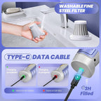 Car Vacuum Portable Cordless 15000PA,3 in 1 Handheld Vacuum with Brushless Motor for Car, Office and Home Cleaning Blue HL107B