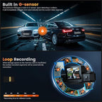 Dash Cam 360° View 4 Channel Car Camera, Front Rear Left Right 4 Way Recording, GPS WiFi APP Control, G-Sensor 24H Parking Mode, IR Night Vision WDR Wide Angle, Free 128G TF Card Included
