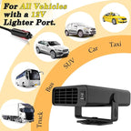 Car Heater, Car Heater That Plugs into Cigarette Lighter, 200W Portable Car Heaters and Car Defroster Windshield Defogger, 12V Heater for Car with 360 Degree Rotary Base