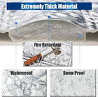 Car Rear Windshield Cover, 4-Layer Waterproof Back Window Protector for Ice and Snow Sun UV Rays Dust, Winter Hail Frost Shield, with Windproof Strap - Fits Most Sedans, SUV | Medium