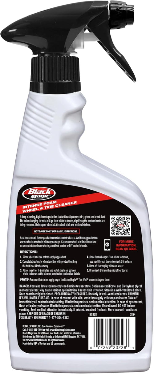 120228 Intense Foam Wheel & Tire Cleaner, High-Foaming Formula for Deep Cleaning, Removes Dirt, Grime & Brake Dust – Safe on All Wheels, 22 Fl Oz